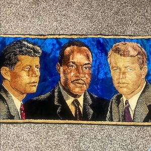 Vintage Tapestry with Historical Figures- MLK, RFK & JFK